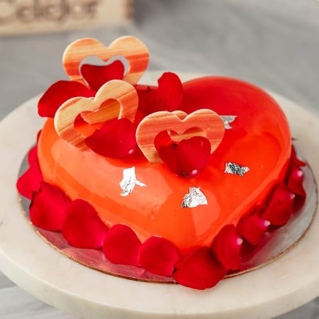 Rose Petal Ganache Cake (Eggless) Medium Size