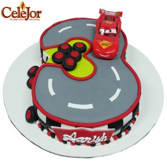 3 Number Fondant Cake (FAB-4002)