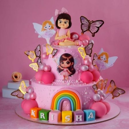 Girl Butterfly Theme Cake (GT-7005)