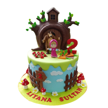 Fondant Masha and Bear Cake (FGT-7006)