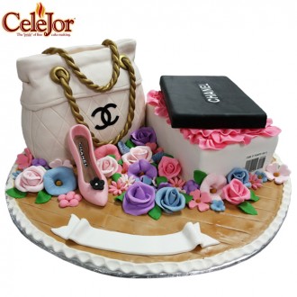 Fondant Handbag Gift Box Cake (FGT-7015)