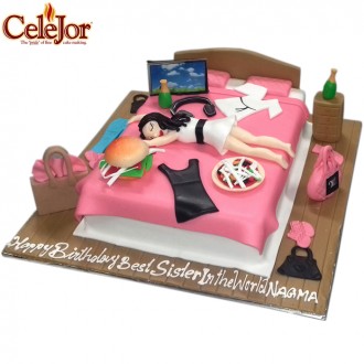 Fondant Girl Bed Cake (FGT-7016)