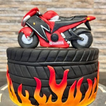Fondant Tyre & Bike Cake (FBT-6034)