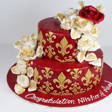 Fondant Flower Wedding Cake (FTH-1031)