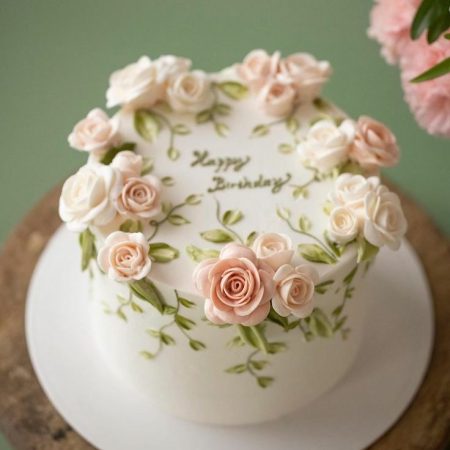Fondant Flower Cake (TH-3035)
