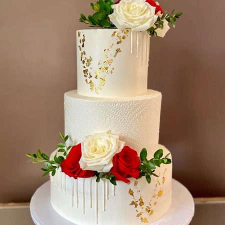 Fondant Wedding Cake (WD-1045)