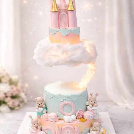 Fondant Castle With Teddy Theme Cake (TH-3041)