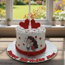 Red Heart Couple  Cake (TH-3039)