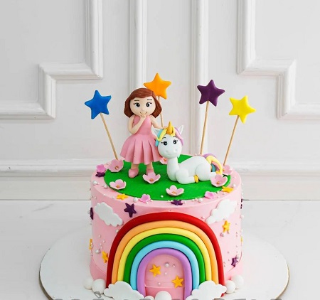 Girl & Unicorn Cake (GT-7034)